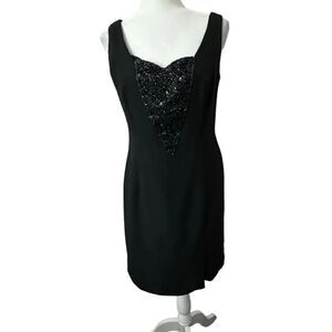 Nah Nah Vintage Little Black Dress Beaded SZ 8